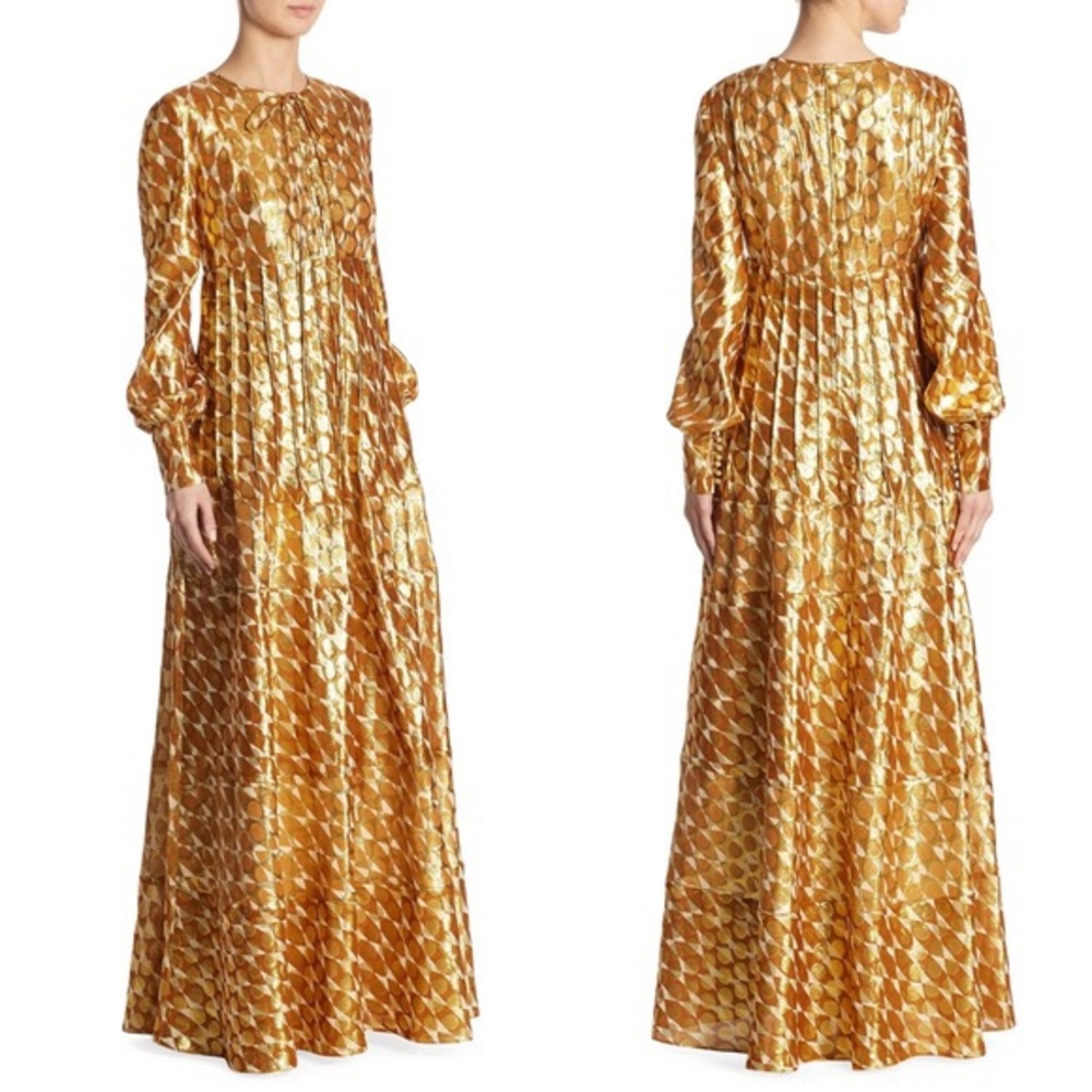 Tory Burch Bea Gold Metallic Dress NWT